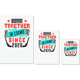 UDNAG Untearable Waterproof Stickers 155GSM 'Couple | bonnie together in crime since 2020' A4 x 1pc, A5 x 1pc & A6 x 2pc UDNAG Untearable Waterproof Stickers 155GSM 'Couple | bonnie together in crime since 2020' A4 x 1pc, A5 x 1pc & A6 x 2pc