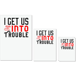 UDNAG Untearable Waterproof Stickers 155GSM 'Couple | i get into trouble' A4 x 1pc, A5 x 1pc & A6 x 2pc UDNAG Untearable Waterproof Stickers 155GSM 'Couple | i get into trouble' A4 x 1pc, A5 x 1pc & A6 x 2pc