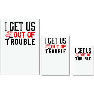                       UDNAG Untearable Waterproof Stickers 155GSM 'Couple | i get us out of trouble' A4 x 1pc, A5 x 1pc & A6 x 2pc                                              