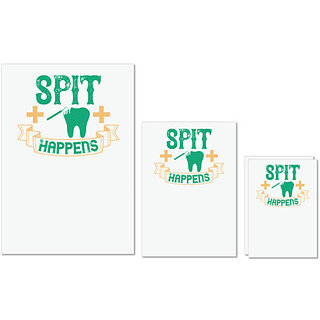 UDNAG Untearable Waterproof Stickers 155GSM 'Dentist | Spit happens' A4 x 1pc, A5 x 1pc & A6 x 2pc UDNAG Untearable Waterproof Stickers 155GSM 'Dentist | Spit happens' A4 x 1pc, A5 x 1pc & A6 x 2pc