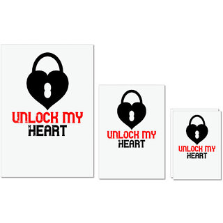                       UDNAG Untearable Waterproof Stickers 155GSM 'Couple | unlock my heart' A4 x 1pc, A5 x 1pc & A6 x 2pc                                              
