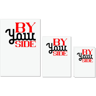                       UDNAG Untearable Waterproof Stickers 155GSM 'Couple | by your side' A4 x 1pc, A5 x 1pc & A6 x 2pc                                              