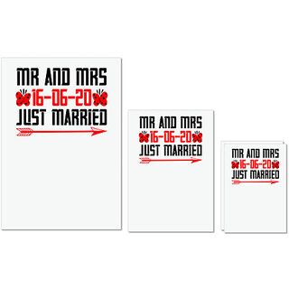 UDNAG Untearable Waterproof Stickers 155GSM 'Couple | Mr.and Mrs.just married,' A4 x 1pc, A5 x 1pc & A6 x 2pc UDNAG Untearable Waterproof Stickers 155GSM 'Couple | Mr.and Mrs.just married,' A4 x 1pc, A5 x 1pc & A6 x 2pc