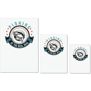 UDNAG Untearable Waterproof Stickers 155GSM 'Fishing | Fishing is the reel deal' A4 x 1pc, A5 x 1pc & A6 x 2pc UDNAG Untearable Waterproof Stickers 155GSM 'Fishing | Fishing is the reel deal' A4 x 1pc, A5 x 1pc & A6 x 2pc