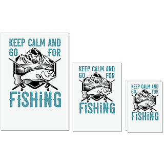 UDNAG Untearable Waterproof Stickers 155GSM 'Fishing | Keep calm and go for fishing' A4 x 1pc, A5 x 1pc & A6 x 2pc UDNAG Untearable Waterproof Stickers 155GSM 'Fishing | Keep calm and go for fishing' A4 x 1pc, A5 x 1pc & A6 x 2pc