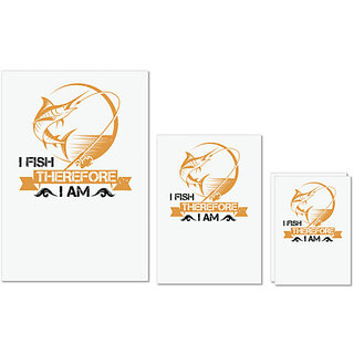 UDNAG Untearable Waterproof Stickers 155GSM 'Fishing | I fish therefore i am' A4 x 1pc, A5 x 1pc & A6 x 2pc UDNAG Untearable Waterproof Stickers 155GSM 'Fishing | I fish therefore i am' A4 x 1pc, A5 x 1pc & A6 x 2pc