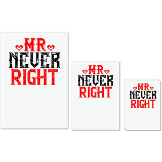                       UDNAG Untearable Waterproof Stickers 155GSM 'Couple | Mr.never right' A4 x 1pc, A5 x 1pc & A6 x 2pc                                              