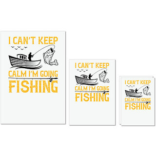 UDNAG Untearable Waterproof Stickers 155GSM 'Fishing | I cant keep calm im going fishing' A4 x 1pc, A5 x 1pc & A6 x 2pc UDNAG Untearable Waterproof Stickers 155GSM 'Fishing | I cant keep calm im going fishing' A4 x 1pc, A5 x 1pc & A6 x 2pc