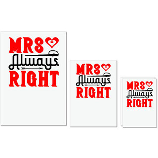UDNAG Untearable Waterproof Stickers 155GSM 'Couple | Mrs always right' A4 x 1pc, A5 x 1pc & A6 x 2pc UDNAG Untearable Waterproof Stickers 155GSM 'Couple | Mrs always right' A4 x 1pc, A5 x 1pc & A6 x 2pc