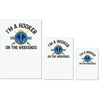 UDNAG Untearable Waterproof Stickers 155GSM 'Fishing | Im a hooker on the weekends' A4 x 1pc, A5 x 1pc & A6 x 2pc UDNAG Untearable Waterproof Stickers 155GSM 'Fishing | Im a hooker on the weekends' A4 x 1pc, A5 x 1pc & A6 x 2pc