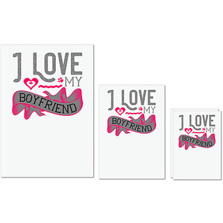                       UDNAG Untearable Waterproof Stickers 155GSM 'Couple | i love my boy friend' A4 x 1pc, A5 x 1pc & A6 x 2pc                                              
