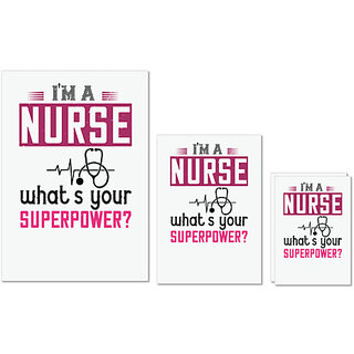 UDNAG Untearable Waterproof Stickers 155GSM 'Nurse | i'm a nurse what's your superpower' A4 x 1pc, A5 x 1pc & A6 x 2pc UDNAG Untearable Waterproof Stickers 155GSM 'Nurse | i'm a nurse what's your superpower' A4 x 1pc, A5 x 1pc & A6 x 2pc