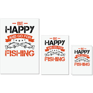 UDNAG Untearable Waterproof Stickers 155GSM 'Fishing | Be Happy and Go For Fishing' A4 x 1pc, A5 x 1pc & A6 x 2pc UDNAG Untearable Waterproof Stickers 155GSM 'Fishing | Be Happy and Go For Fishing' A4 x 1pc, A5 x 1pc & A6 x 2pc