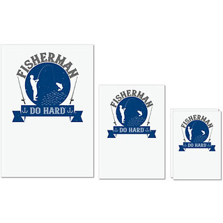 UDNAG Untearable Waterproof Stickers 155GSM 'Fishing | Fisherman do hard' A4 x 1pc, A5 x 1pc & A6 x 2pc UDNAG Untearable Waterproof Stickers 155GSM 'Fishing | Fisherman do hard' A4 x 1pc, A5 x 1pc & A6 x 2pc