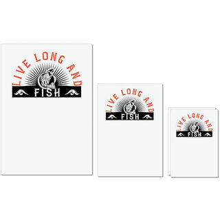 UDNAG Untearable Waterproof Stickers 155GSM 'Fishing | Live long and fish' A4 x 1pc, A5 x 1pc & A6 x 2pc UDNAG Untearable Waterproof Stickers 155GSM 'Fishing | Live long and fish' A4 x 1pc, A5 x 1pc & A6 x 2pc