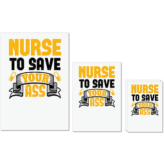 UDNAG Untearable Waterproof Stickers 155GSM 'Nurse | Nurse to save your ass-3' A4 x 1pc, A5 x 1pc & A6 x 2pc UDNAG Untearable Waterproof Stickers 155GSM 'Nurse | Nurse to save your ass-3' A4 x 1pc, A5 x 1pc & A6 x 2pc