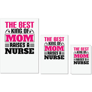                       UDNAG Untearable Waterproof Stickers 155GSM 'Nurse | The best king of mom raises a nurse' A4 x 1pc, A5 x 1pc & A6 x 2pc                                              