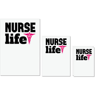                       UDNAG Untearable Waterproof Stickers 155GSM 'Nurse | Nurse life' A4 x 1pc, A5 x 1pc & A6 x 2pc                                              