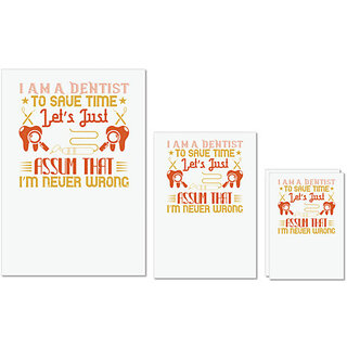                       UDNAG Untearable Waterproof Stickers 155GSM 'Dentist | I am a dentist' A4 x 1pc, A5 x 1pc & A6 x 2pc                                              