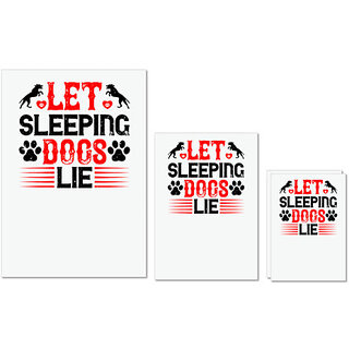                       UDNAG Untearable Waterproof Stickers 155GSM 'Dog | Let sleeping dogs lie' A4 x 1pc, A5 x 1pc & A6 x 2pc                                              
