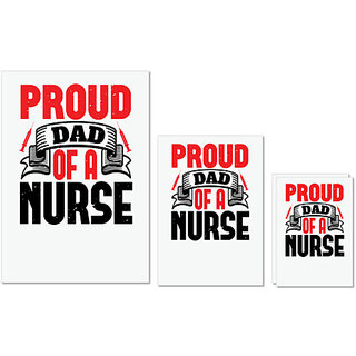                       UDNAG Untearable Waterproof Stickers 155GSM 'Nurse | proud dad of a nurse' A4 x 1pc, A5 x 1pc & A6 x 2pc                                              