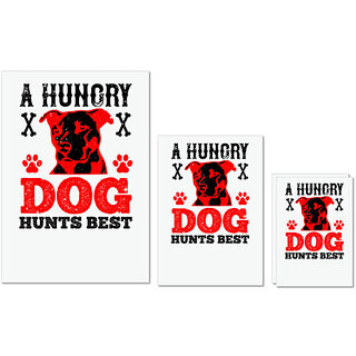 UDNAG Untearable Waterproof Stickers 155GSM 'Dog | A hungry dog hunts best' A4 x 1pc, A5 x 1pc & A6 x 2pc UDNAG Untearable Waterproof Stickers 155GSM 'Dog | A hungry dog hunts best' A4 x 1pc, A5 x 1pc & A6 x 2pc