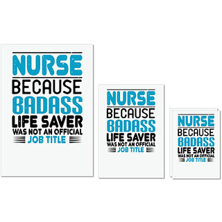                       UDNAG Untearable Waterproof Stickers 155GSM 'Nurse | nurse because badass' A4 x 1pc, A5 x 1pc & A6 x 2pc                                              