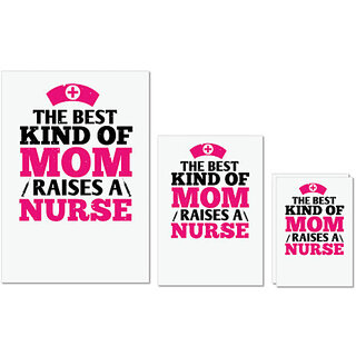                       UDNAG Untearable Waterproof Stickers 155GSM 'Nurse | the best kind of mom raises a nurse' A4 x 1pc, A5 x 1pc & A6 x 2pc                                              