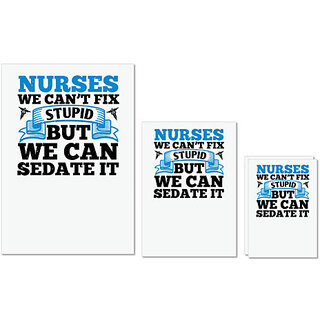                       UDNAG Untearable Waterproof Stickers 155GSM 'Nurse | nurses we cant fix' A4 x 1pc, A5 x 1pc & A6 x 2pc                                              