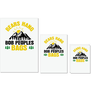                       UDNAG Untearable Waterproof Stickers 155GSM 'Adventure | Bears hang Bob Peoples' bags' A4 x 1pc, A5 x 1pc & A6 x 2pc                                              