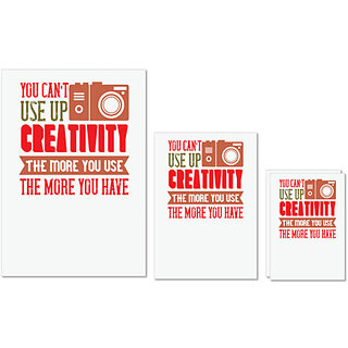                       UDNAG Untearable Waterproof Stickers 155GSM 'Cameraman | YOU CANT use up creativity' A4 x 1pc, A5 x 1pc & A6 x 2pc                                              