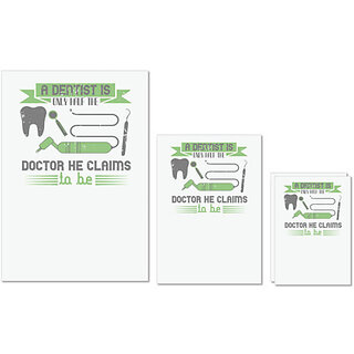 UDNAG Untearable Waterproof Stickers 155GSM 'Dentist | A dentist is only half the' A4 x 1pc, A5 x 1pc & A6 x 2pc UDNAG Untearable Waterproof Stickers 155GSM 'Dentist | A dentist is only half the' A4 x 1pc, A5 x 1pc & A6 x 2pc