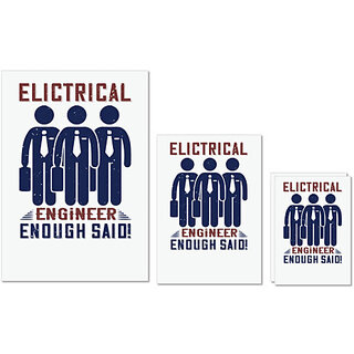 UDNAG Untearable Waterproof Stickers 155GSM 'Engineer | electrical engineer enough said!' A4 x 1pc, A5 x 1pc & A6 x 2pc UDNAG Untearable Waterproof Stickers 155GSM 'Engineer | electrical engineer enough said!' A4 x 1pc, A5 x 1pc & A6 x 2pc