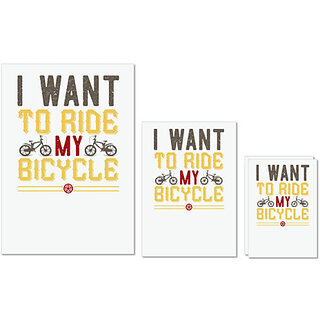 UDNAG Untearable Waterproof Stickers 155GSM 'Rider | i want to ride my cycle' A4 x 1pc, A5 x 1pc & A6 x 2pc UDNAG Untearable Waterproof Stickers 155GSM 'Rider | i want to ride my cycle' A4 x 1pc, A5 x 1pc & A6 x 2pc