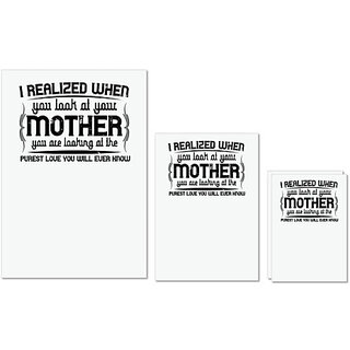                       UDNAG Untearable Waterproof Stickers 155GSM 'Mother | I realized when' A4 x 1pc, A5 x 1pc & A6 x 2pc                                              