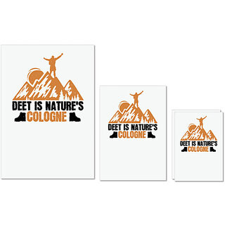                       UDNAG Untearable Waterproof Stickers 155GSM 'Adventure | Deet is nature's cologne' A4 x 1pc, A5 x 1pc & A6 x 2pc                                              