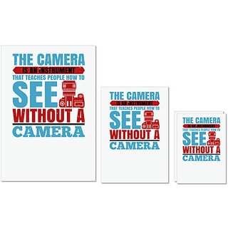                       UDNAG Untearable Waterproof Stickers 155GSM 'Cameraman | THE CAMERA IS AN INSTRUMENT' A4 x 1pc, A5 x 1pc & A6 x 2pc                                              