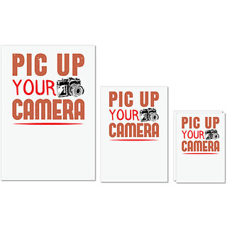                       UDNAG Untearable Waterproof Stickers 155GSM 'Cameraman | PIC UP YOUR CAMERA' A4 x 1pc, A5 x 1pc & A6 x 2pc                                              