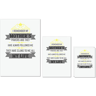                       UDNAG Untearable Waterproof Stickers 155GSM 'Mother | I remember my mothers prayers and' A4 x 1pc, A5 x 1pc & A6 x 2pc                                              