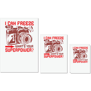 UDNAG Untearable Waterproof Stickers 155GSM 'Cameraman | I CAN FREEZE time what's your' A4 x 1pc, A5 x 1pc & A6 x 2pc UDNAG Untearable Waterproof Stickers 155GSM 'Cameraman | I CAN FREEZE time what's your' A4 x 1pc, A5 x 1pc & A6 x 2pc