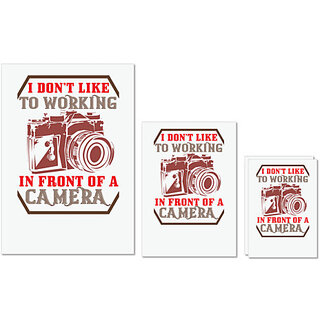                       UDNAG Untearable Waterproof Stickers 155GSM 'Cameraman | I DONT LIKE to working' A4 x 1pc, A5 x 1pc & A6 x 2pc                                              