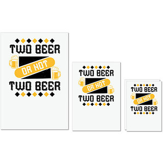                       UDNAG Untearable Waterproof Stickers 155GSM 'Beer | two beer or not two beer' A4 x 1pc, A5 x 1pc & A6 x 2pc                                              