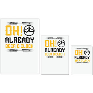 UDNAG Untearable Waterproof Stickers 155GSM 'Beer | Oh, already beer o'clock!' A4 x 1pc, A5 x 1pc & A6 x 2pc UDNAG Untearable Waterproof Stickers 155GSM 'Beer | Oh, already beer o'clock!' A4 x 1pc, A5 x 1pc & A6 x 2pc
