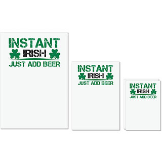                       UDNAG Untearable Waterproof Stickers 155GSM 'Beer | instant irish just add beer' A4 x 1pc, A5 x 1pc & A6 x 2pc                                              