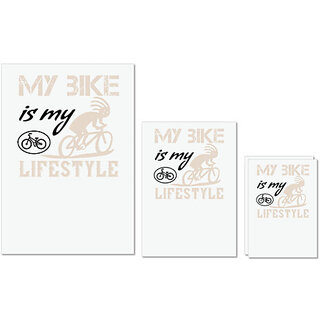                       UDNAG Untearable Waterproof Stickers 155GSM 'Cycling | my bike is my lifestyle' A4 x 1pc, A5 x 1pc & A6 x 2pc                                              