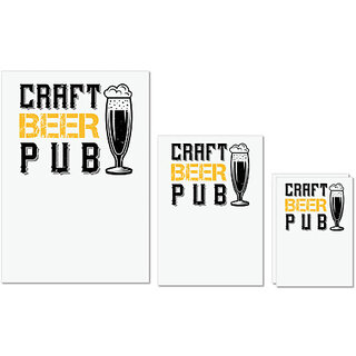                      UDNAG Untearable Waterproof Stickers 155GSM 'Beer | CRAFT BEER PUB' A4 x 1pc, A5 x 1pc & A6 x 2pc                                              