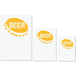                       UDNAG Untearable Waterproof Stickers 155GSM 'Beer | beer' A4 x 1pc, A5 x 1pc & A6 x 2pc                                              