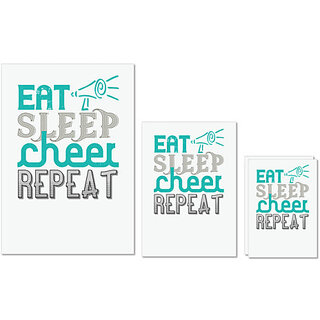                       UDNAG Untearable Waterproof Stickers 155GSM 'Routin | Eat sleep cheer reapet (1)' A4 x 1pc, A5 x 1pc & A6 x 2pc                                              