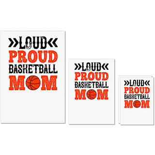                       UDNAG Untearable Waterproof Stickers 155GSM 'Mother | Loud proud basketball mom' A4 x 1pc, A5 x 1pc & A6 x 2pc                                              