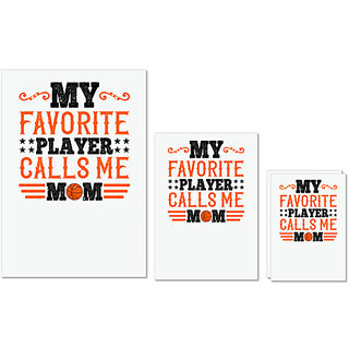                       UDNAG Untearable Waterproof Stickers 155GSM 'Mother | My favorite player calls me mom 2' A4 x 1pc, A5 x 1pc & A6 x 2pc                                              